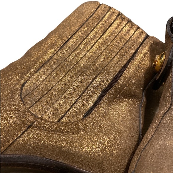 TORY BURCH TROY GOLDEN LEATHER BOOTIES size 6 - Picture 11 of 13